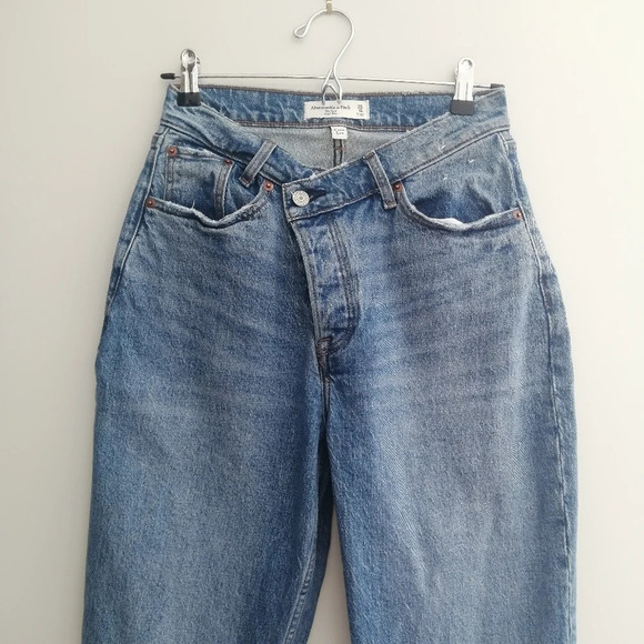 Abercrombie & Fitch Cross Waist The Dad High Rise Jeans Curve Love 0 - Picture 5 of 16